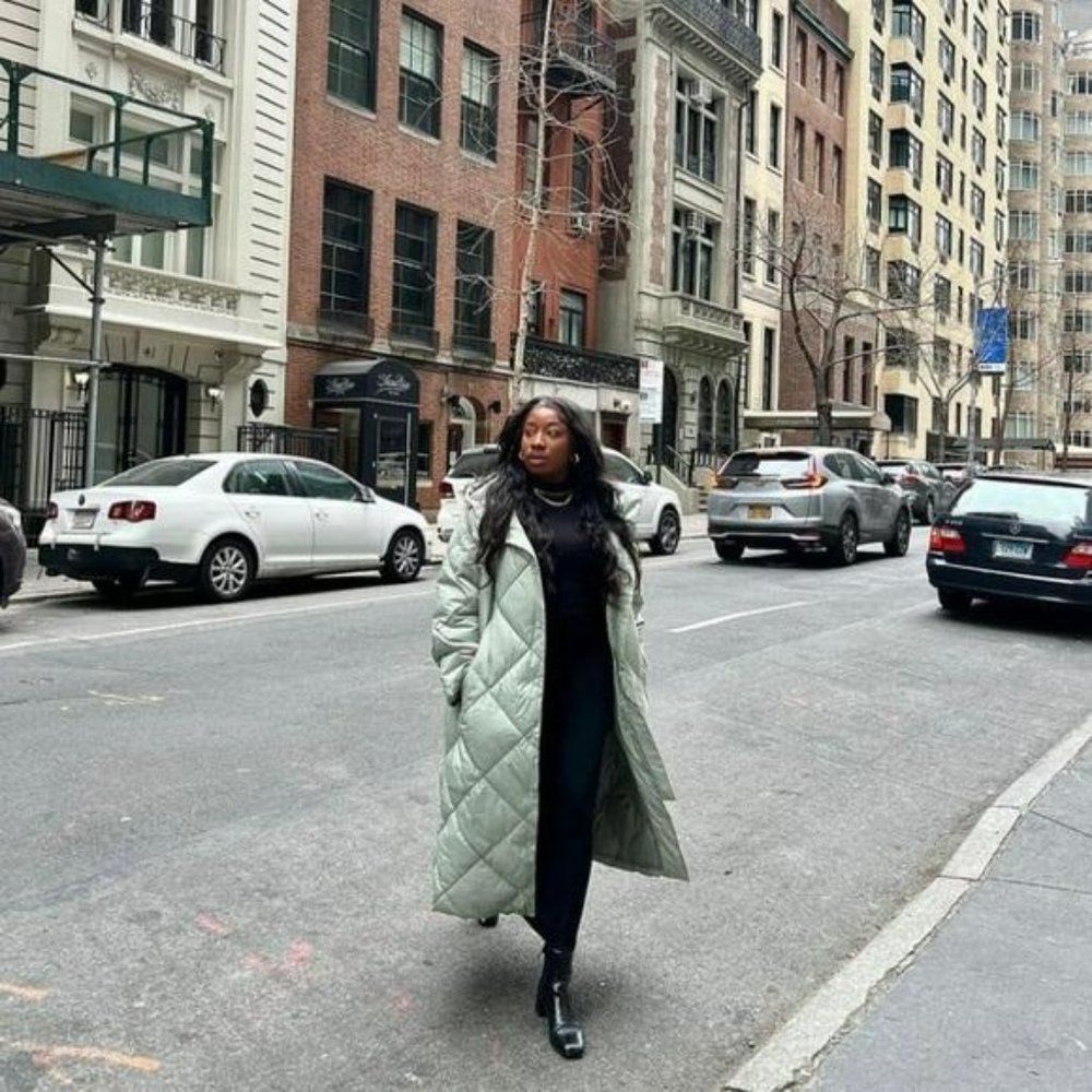 ZARA QUILTED PUFFER COAT WITH HOOD - Picture 8 of 12